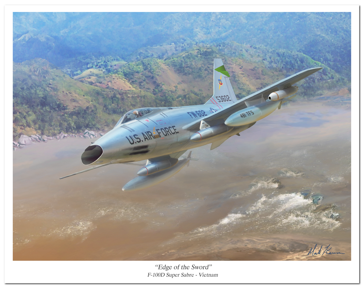 "Edge of the Sword" by Mark Karvon featuring the USAF F-100D Super Sabre in Vietnam
