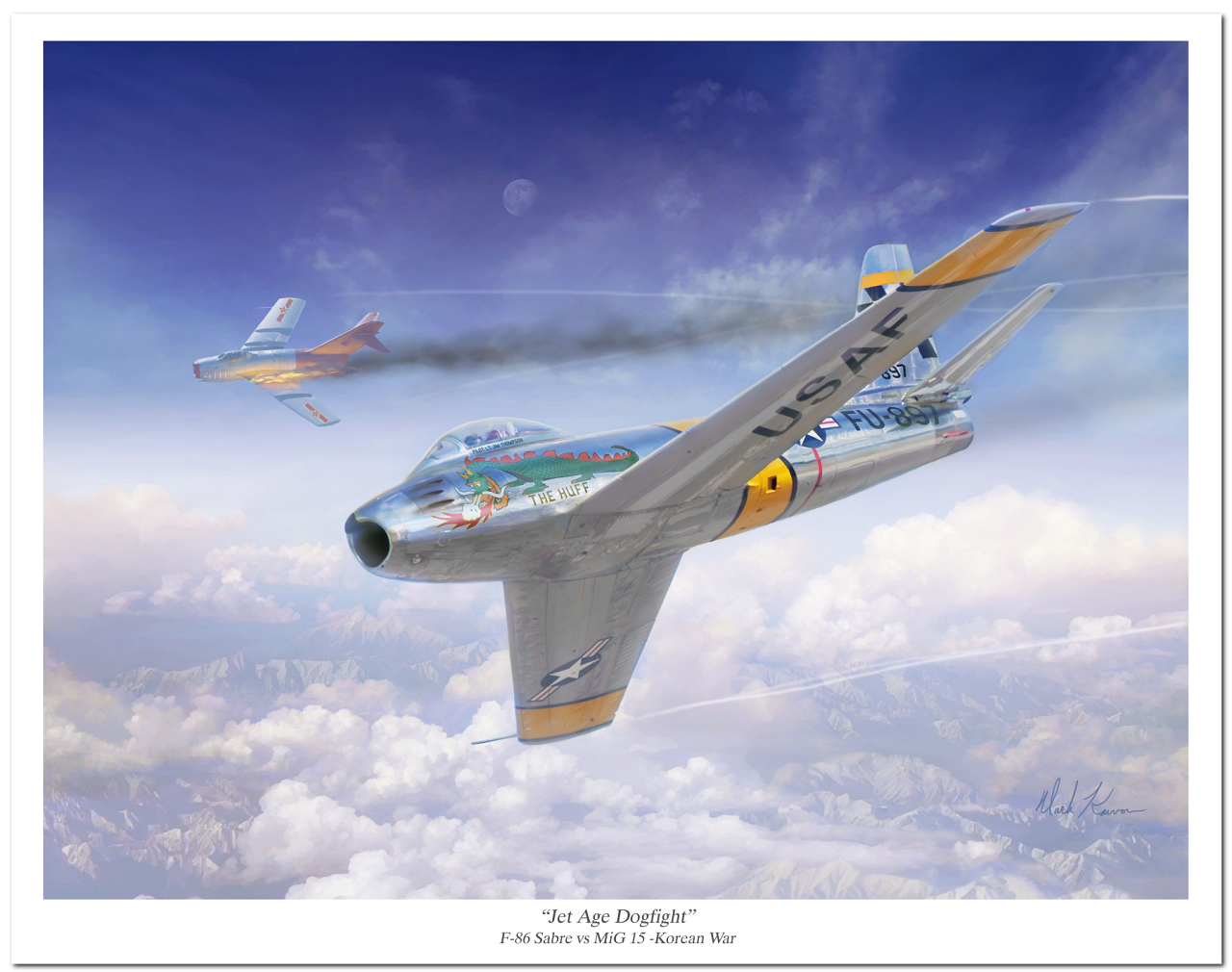 "Jet Age Dog Fight" by Mark Karvon featuring the USAF F-86 Sabre